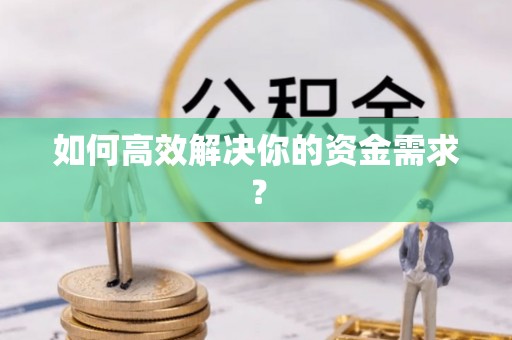 在线如何高效解决你的资金需求？