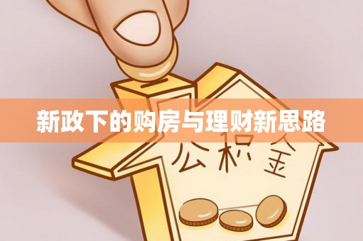 在线新政下的购房与理财新思路