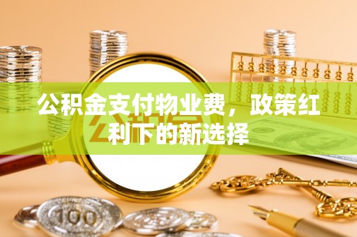 在线公积金支付物业费，政策红利下的新选择