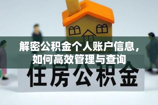 在线解密公积金个人账户信息，如何高效管理与查询