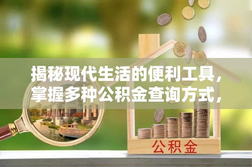 在线揭秘现代生活的便利工具，掌握多种公积金查询方式，让财富管理更轻松