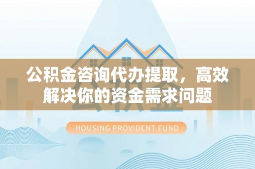 在线公积金咨询代办提取，高效解决你的资金需求问题
