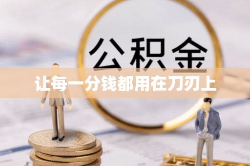 在线让每一分钱都用在刀刃上